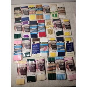 Lot 27 Vintage Wrights Quilt Binding Bias Tape Rick Rack Maxi Piping Gingham NOS